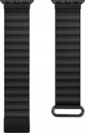 Akcesoria do smartwatchy - Crong Crong Eclipse - Skórzany pasek magnetyczny Apple Watch 42/44/45/49 mm czarny - miniaturka - grafika 1