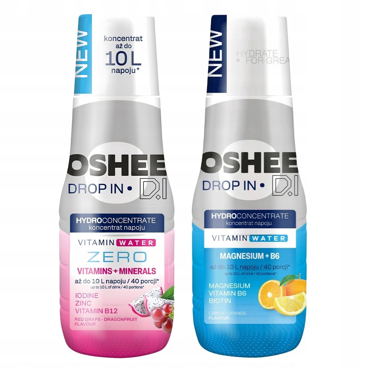 Koncentraty do Saturatora OSHEE Dragonfruit Winogrono Zero + Lemon Orange