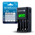 Ładowarki i akumulatory - ZESTAW Ładowarka akumulatorków Ni-MH everActive NC-450 Black Edition + 4x Akumulatorki AA / R6 Panasonic Eneloop 2000mAh - miniaturka - grafika 1