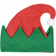 Dodatki do strojów karnawałowych - Czapka Elfa - Skrzata czerwono-zielona - miniaturka - grafika 1