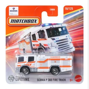 Matchbox: Scania P 360 Wóz Strażacki zabawka - Samochody i pojazdy dla dzieci - miniaturka - grafika 1