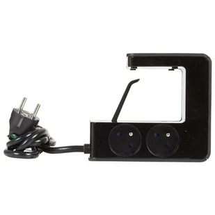 Przedłużacz klip 4x2P+Z +2USB Czarny 1,5m - Listwy zasilające - miniaturka - grafika 1