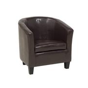 Fotele - Beliani Fotel skóra ekologiczna brązowy BORWICK - miniaturka - grafika 1