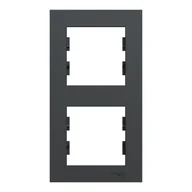 Klawisze i ramki - Schneider Electric Ramka podwójna pionowa MILUZ ED Antracyt - miniaturka - grafika 1