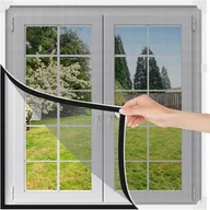 Moskitiery - Moskitiera magnetyczna na okno, regulowana, 150 x 200 cm, biała rama z szarą moskitierą - miniaturka - grafika 1