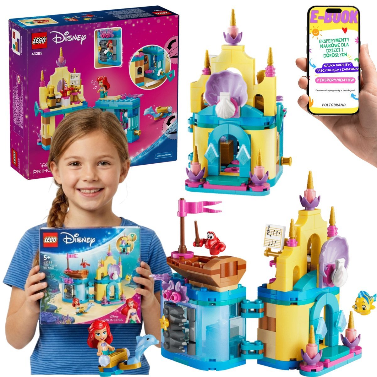 LEGO DISNEY Arielka 43285 Magiczny Minipałac Mała Syrenka Disney + E-BOOK