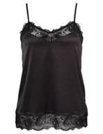 Koszulki i topy damskie - Emporio Armani Damski tank top Eternal Lace T-Shirt, czarny, M - miniaturka - grafika 1