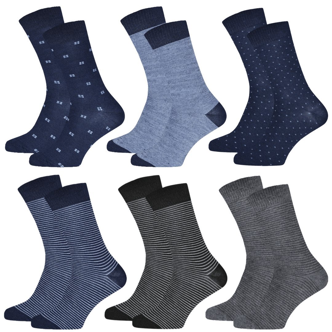 Skarpety męskie 6 par bawełniane eleganckie do garnituru rozmiar 43/46