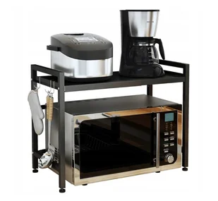 Półka Regulowana Stojak Do Kuchni Na Mikrofalówkę + 6 Haczyków Perfectlife - Meble modułowe i akcesoria - miniaturka - grafika 1