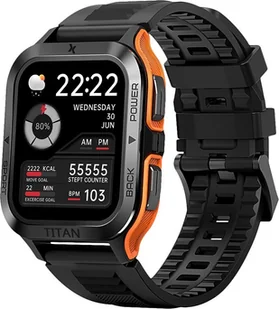 Maxcom FW67 Titan Pro 55mm Czarno-pomarańczowy - Smartwatch - miniaturka - grafika 1
