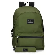 Etui na dokumenty i karty - Pepe Jeans Aris Plecak na laptopa i etui szkolne 15,6" Zielony 31x44x17,5 cms Poliester 30,01L, Verde, Plecak i etui - miniaturka - grafika 1