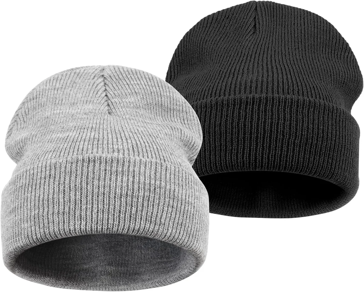 CZAPKI 2 SZTUKI CZAPKA ZIMOWA DZIANINOWA MIĘKKA CIEPŁA UNISEX DZIECI