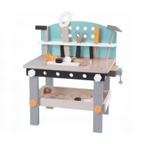 ECOTOYS ECOTOYS DREWNIANY WARSZTAT + ZESTAW NARZĘDZI 32 EL 1176 - Mały majsterkowicz - miniaturka - grafika 1