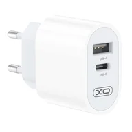 Ładowarki do telefonów - XO ładowarka sieciowa L97 1x USB 1x USB-C 2,4A biała - miniaturka - grafika 1