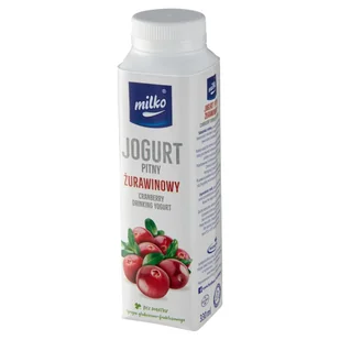 Jogurt Milko 330Ml Żurawinowy - Soki i napoje niegazowane - miniaturka - grafika 1