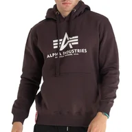 Bluzy sportowe męskie - Bluza Alpha Industries Basic Hoody 178312696 - brązowa - miniaturka - grafika 1