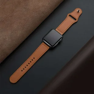 Pasek Alogy Leather Strap Band skóra do Apple Watch 1/2/3/4/5/6/7/8/SE/ULTRA (42/44/45/49mm) brązowy - Akcesoria do smartwatchy - miniaturka - grafika 7