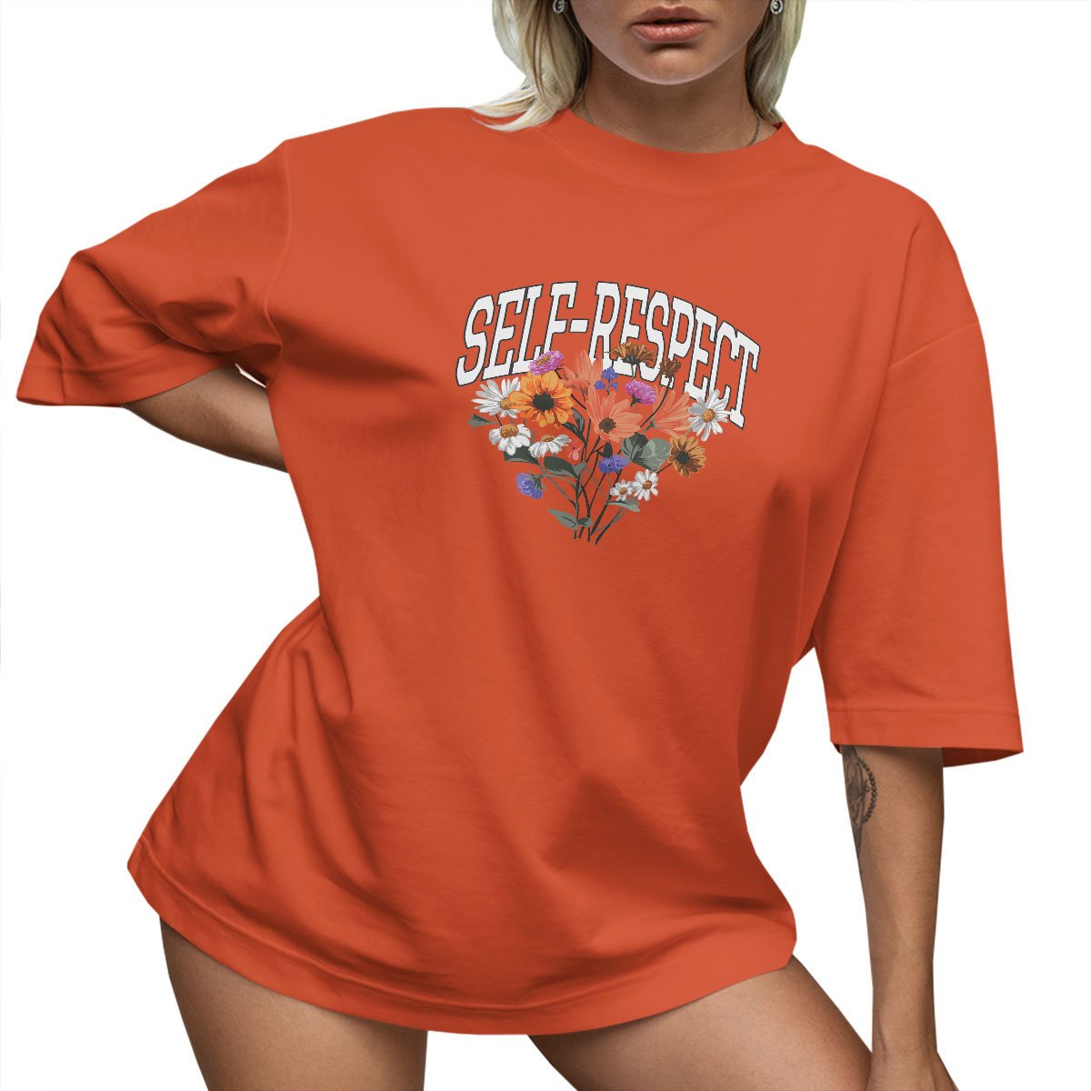 T-Shirt Oversize Luźna Koszulka Kwiaty Basic M Sukienka Jakość