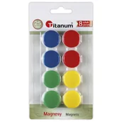 Magnesy - Zestaw magnesów okrągłych 4 kolory 25mm 8 sztuk Titanum - miniaturka - grafika 1