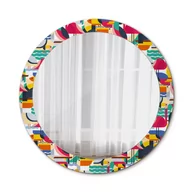 Lustra - Lustro Okrągłe Geometryczne tropikalne ptaki 80cm - miniaturka - grafika 1