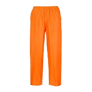 Spodnie męskie - Portwest portwest spodnie od deszczu, czarny, M, pomarańczowy S441ORRM - grafika 1