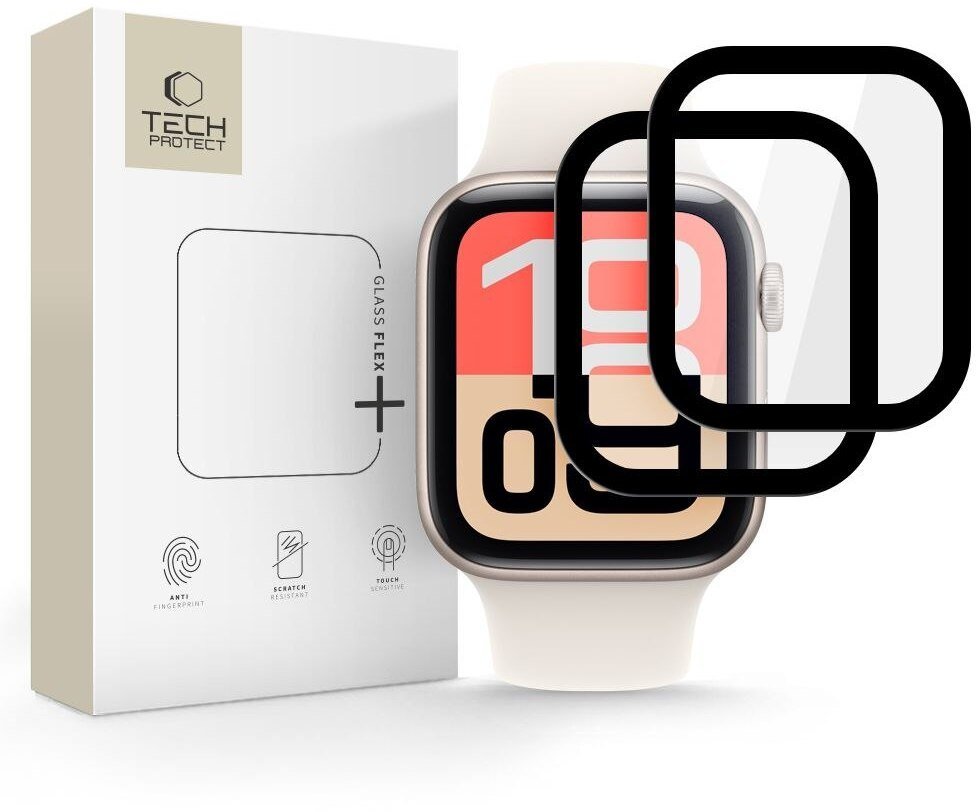 SZKŁO HYBRYDOWE TECH-PROTECT GLASS FLEX+ 2-PACK APPLE WATCH 4 / 5 / 6 / SE 1 / 2 / 3 40MM BLACK