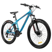 Rowery - Rower młodzieżowy INDIANA X-Pulser 2.6 26 cali dla chłopca Niebiesko-czerwony - miniaturka - grafika 1