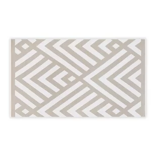 Beżowo-biały bawełniany dywanik łazienkowy Foutastic Geometric, 100x180 cm - Dywaniki łazienkowe - miniaturka - grafika 1