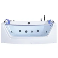 Wanny z hydromasażem - Beliani Wanna  Led Fuerte z hydromasażem biała 118961 - miniaturka - grafika 1