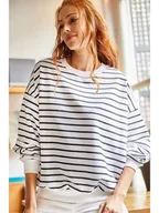 Bluzy damskie - Olalook Bluza w kolorze biało-czarnym - miniaturka - grafika 1