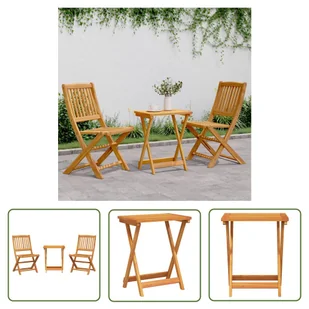 The Living Store 3-cz. zestaw składanych mebli ogrodowych - lite drewno akacjowe - Meble Ogrodowe - Meble ogrodowe The Living Store 3-cz. zestaw składanych mebli ogrodowych - lite drewno akacjowe - Meble Ogrodowe - Meble ogrodowe - miniaturka - grafika 1