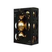 Bombki - Bombka szklana mix połysk/mat śr. 8 cm złota 6 szt. - miniaturka - grafika 1