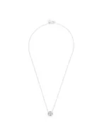 Naszyjniki - Tory Burch Naszyjnik Crystal Logo Delicate Necklace 53420 Srebrny - miniaturka - grafika 1