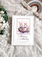 Pamiątka Chrztu Świętego - ALBUM KRÓLICZKI z imieniem, prezent na chrzest, roczek, święta - miniaturka - grafika 1