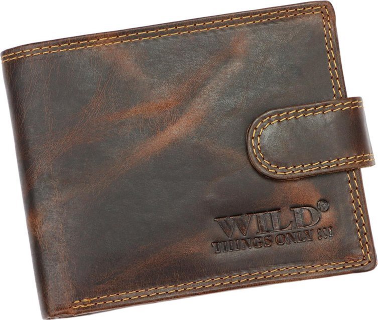 Wild WILD skórzany porfel męski 5600B brąz 5600B CR.HUNTER