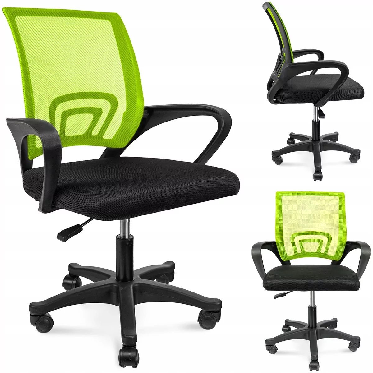 KRZESŁO OBROTOWE SMART zielone fotel na kółkach do biurka