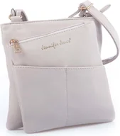 Torebki damskie - Jennifer Jones Torebka damska na ramię mała listonoszka wizytowa elegancka jasny beż - miniaturka - grafika 1