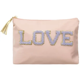 Kosmetyczka Duża 2, Pastel Universe, Różowa Z Napisem, 1 Sztuka - Kosmetyczki, organizery i kuferki - miniaturka - grafika 1