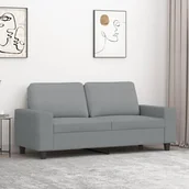 Sofy i kanapy - Sofa 2-osobowa, jasnoszara, 140 cm, tapicerowana tkaniną - miniaturka - grafika 1