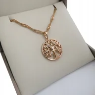Łańcuszki - Złoty Łańcuszek Drzewko Życia Na Prezent+Dedykacja - miniaturka - grafika 1