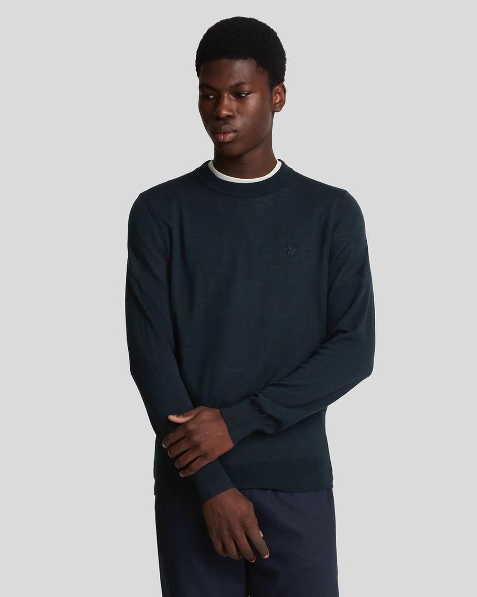 maglie uomo lyle and scott 1874 kn2121vc tonal crew mwrino z27. dark navy
