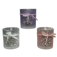 Świeczniki - Świecznik szklany na boże narodzenie świąteczny - miniaturka - grafika 1