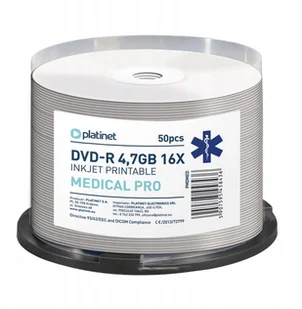 Freestyle PLATINET DVD-R 4,7GB 16X FF WHITE INKJET PRINTABLE MEDICAL PRO CAKE*50 [45843] PMDMED - Nośniki danych - miniaturka - grafika 1