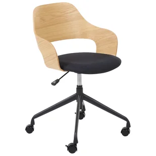 Fotel biurowy, krzesło biurowe Fotel biurowy NOVATO Len Czarny - Fotele i krzesła biurowe - miniaturka - grafika 1