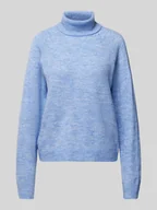 Swetry damskie - Sweter z wywijanym kołnierzem o kroju regular fit z długimi raglanowymi rękawami model ‘JULIANA’ - miniaturka - grafika 1