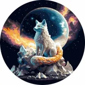 Malowanie po numerach - Twoje Hobby Malowanie po numerach okrągłe - Biały wilk 40cm - miniaturka - grafika 1