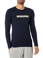 Koszulki męskie - Emporio Armani Męski T-shirt z logo, morski, S - miniaturka - grafika 1