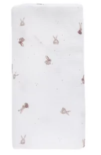Otulacz Muślinowy 100X100 Beżowe Króliczki Lullalove - Rożki i beciki - miniaturka - grafika 1