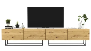 Zestaw szafek rtv na nóżkach dąb artisan - Merol 9X - Inne meble do salonu - miniaturka - grafika 1