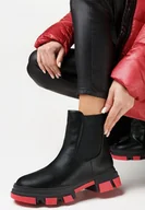 Botki damskie - Czarno-Czerwone Botki Auxothoe - Born2be - miniaturka - grafika 1